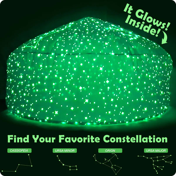 Image of glowing Constellation AirFort as well as images of included constellations.