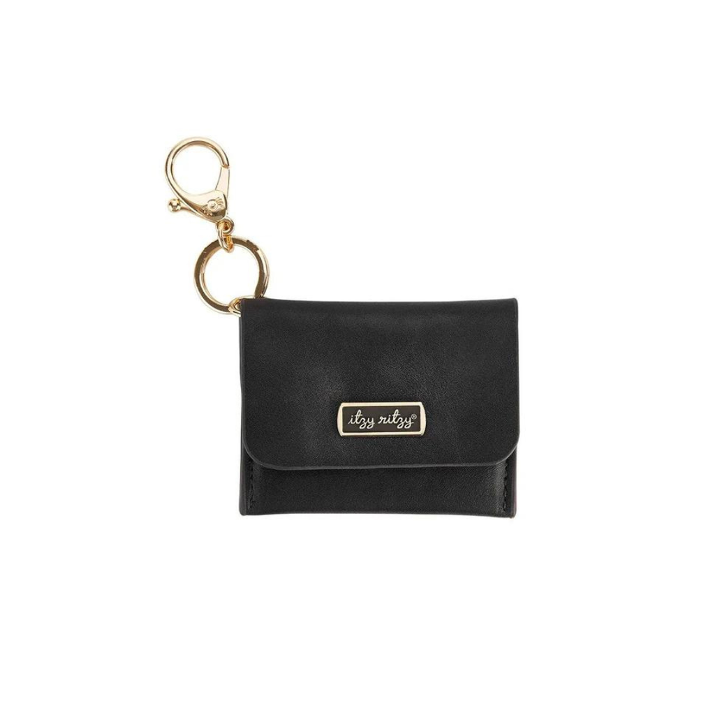 Image of  Black Itzy Mini Wallet™ Card Holder & Key Chain Charm