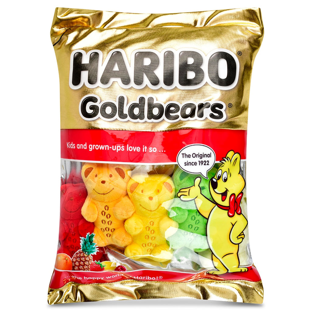 Haribo Goldbears candy package with cartoon bears on a white background