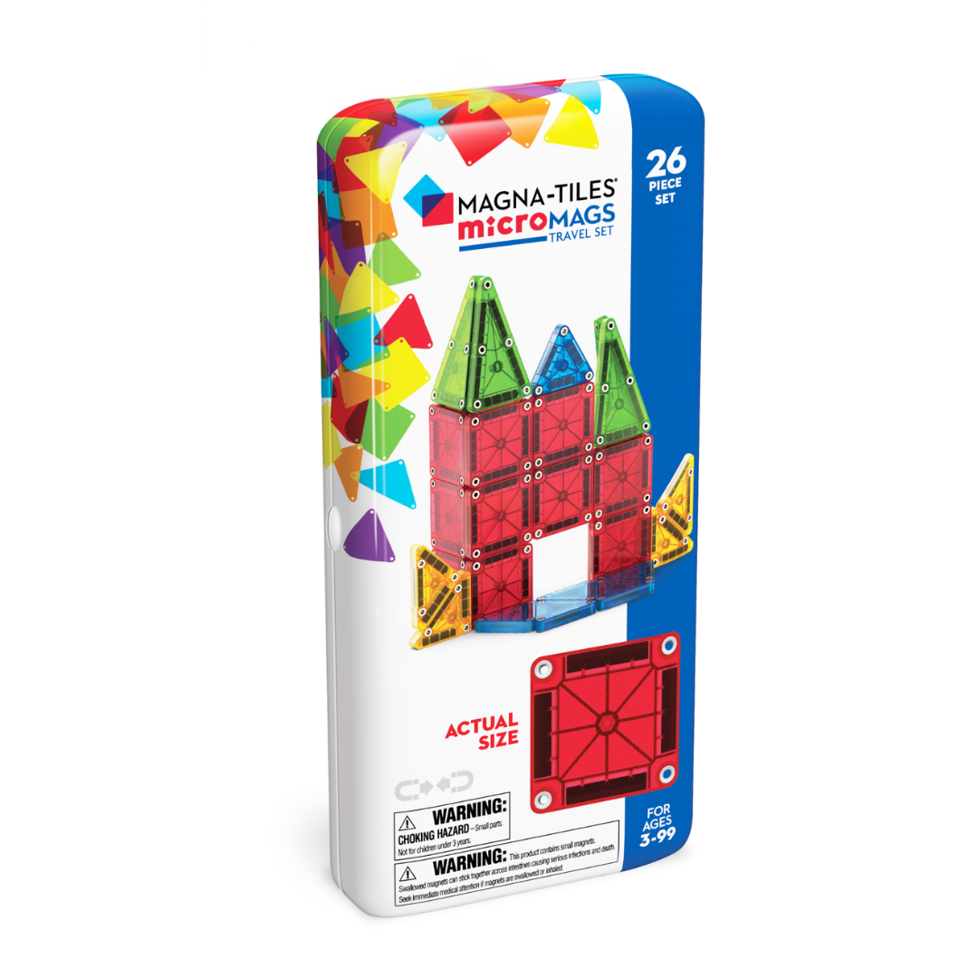 Magna-Tiles MicroMags Travel Set | On The Go Fun | 26 Piece Set