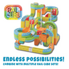 Colorful toy track set with 'Rail Cube' branding on a white background