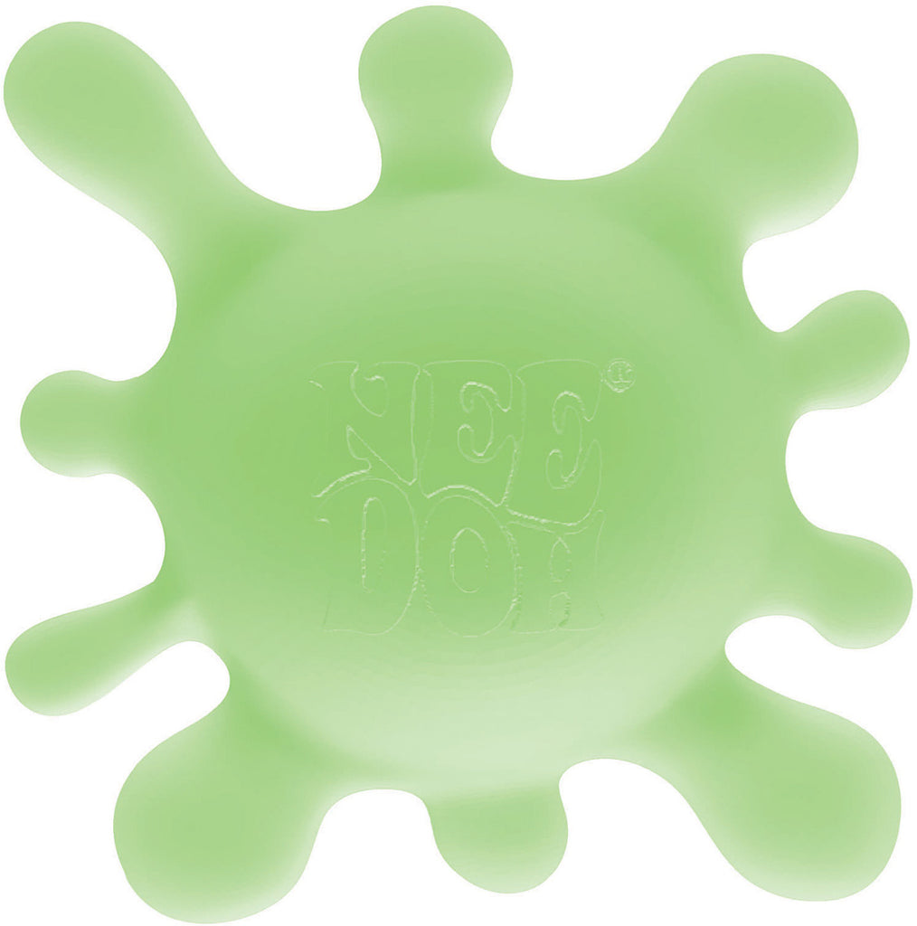 Green textured toy with a brand logo on a white background