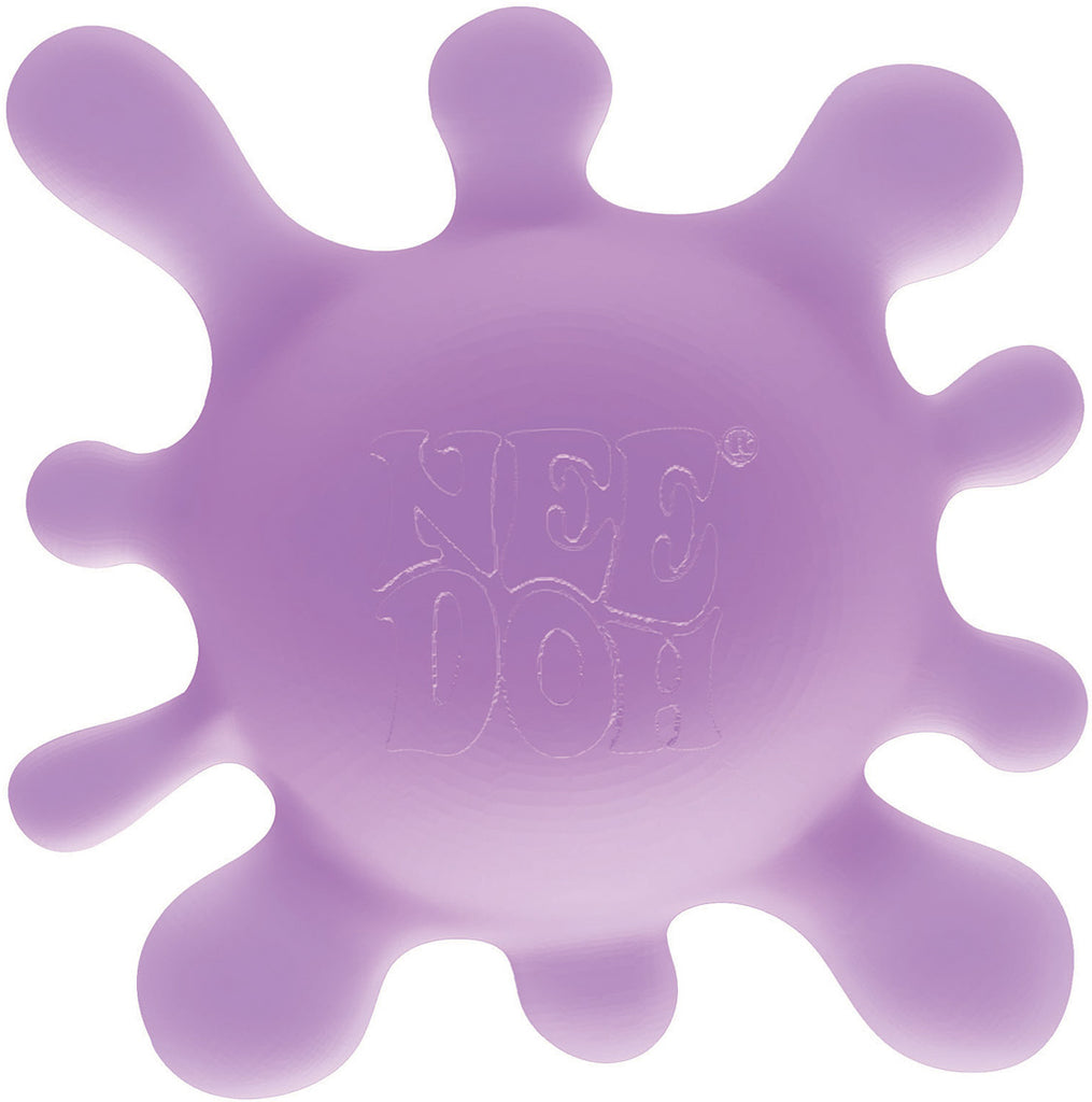 Purple squish toy on a white background
