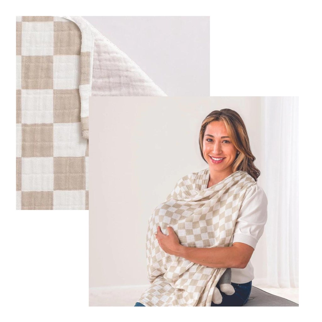 Image of Breastfeeding Boss™ Taupe Checkerboard