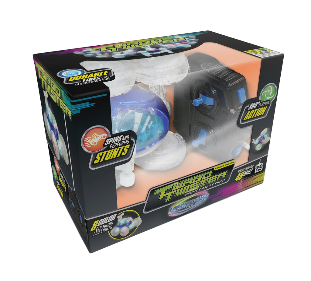 Turbo Twister RC vehicle packaging with branding and product images on a white background