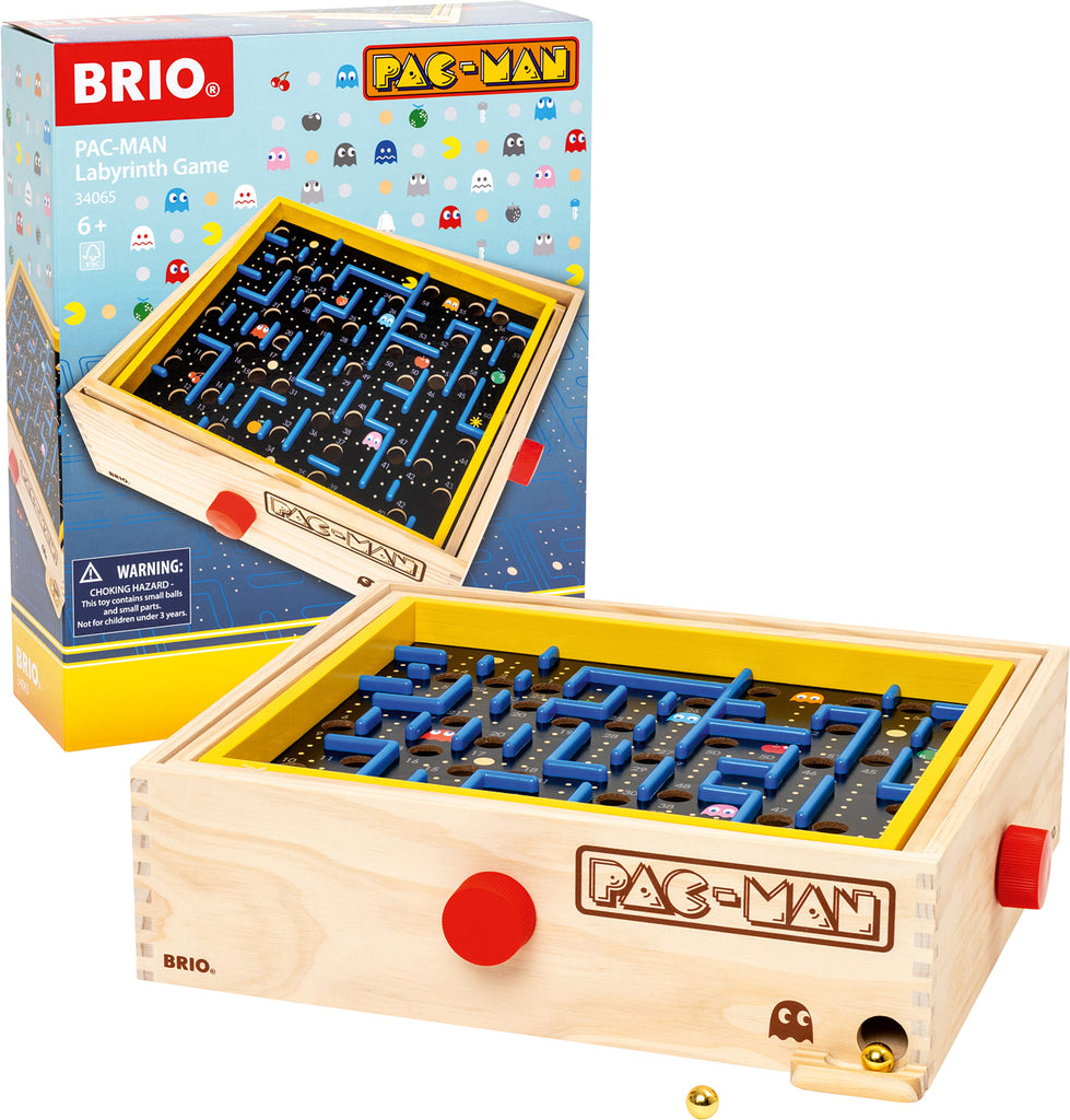 BRIO Pac-Man labyrinth game with packaging on a white background
