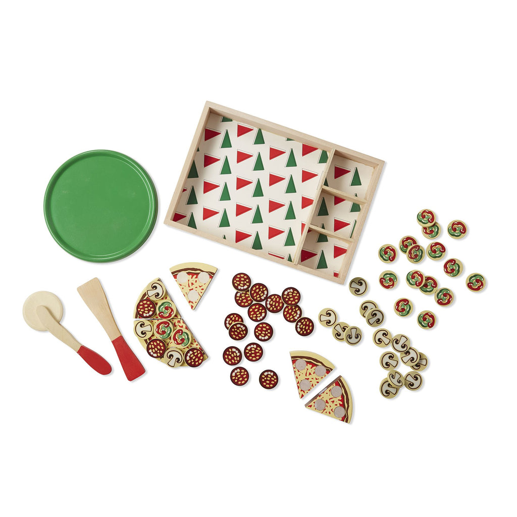 Melissa & Doug Toys Springfield, Illinois - Wooden Pizza Party Play Set 