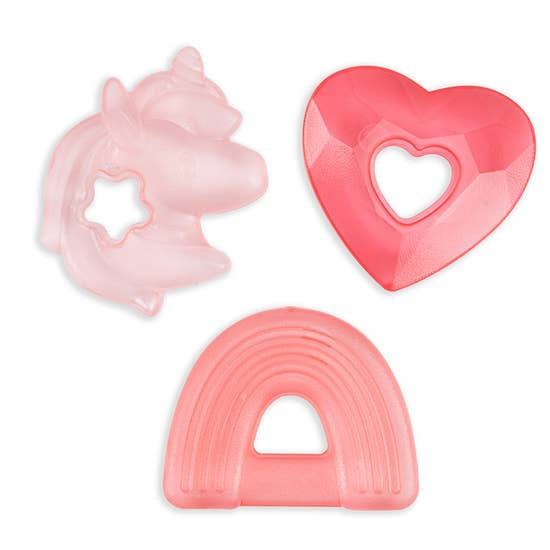 Image of Cutie Coolers teethers (unicorn, rainbow & heart shapes)