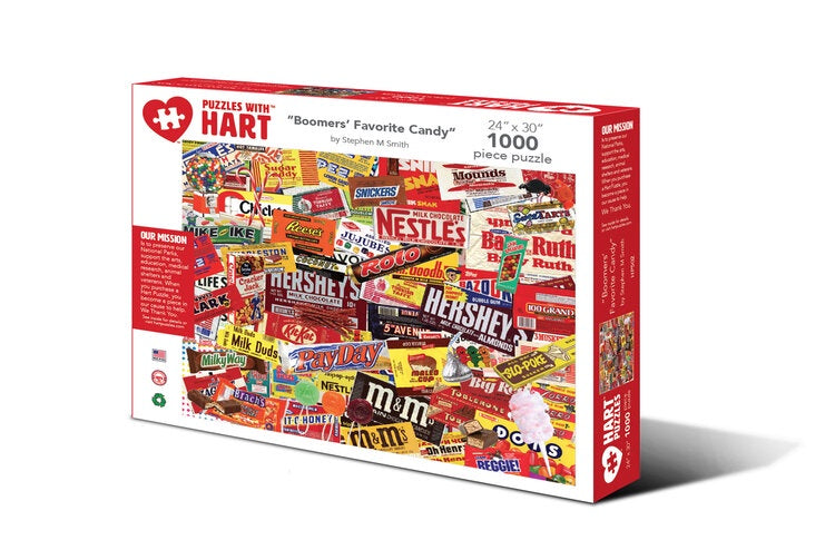 Image of "Boomers' Favorite Candy" 1000 piece puzzle packaging