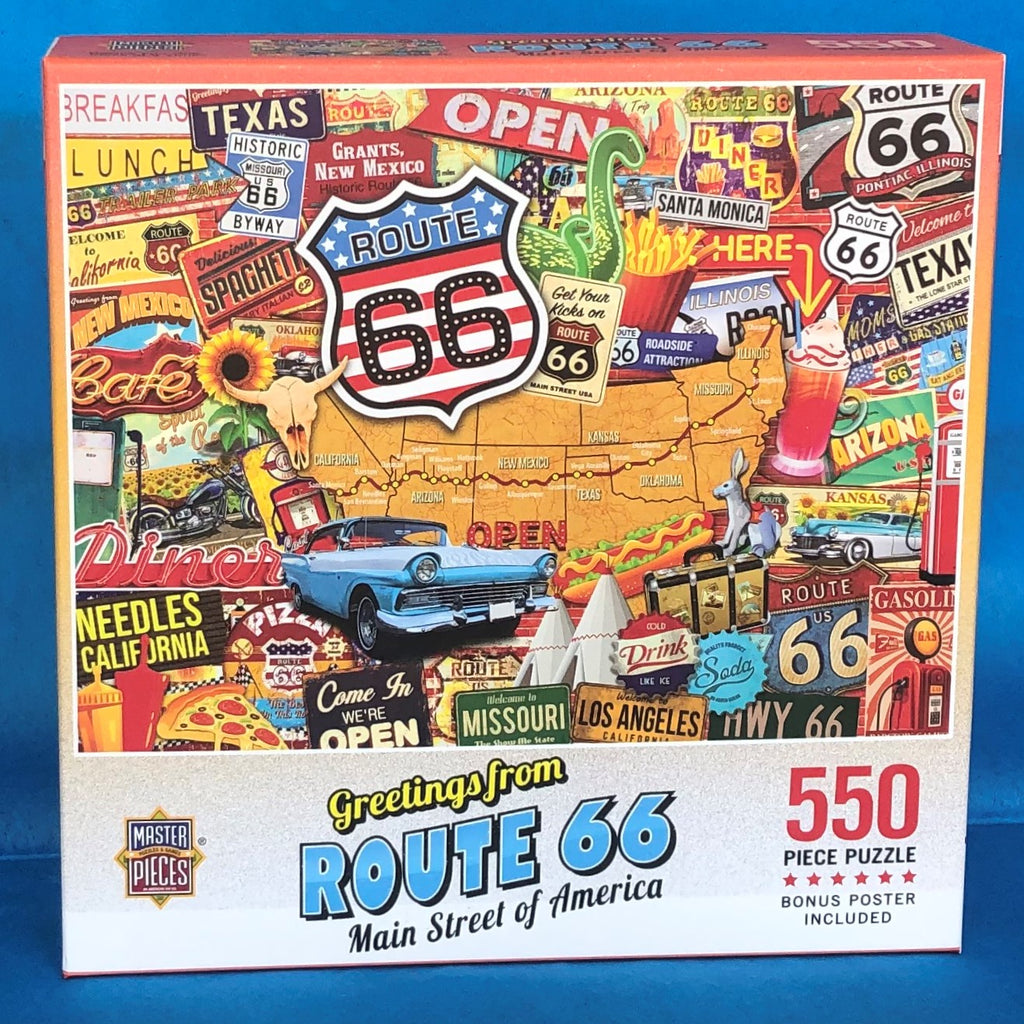 Image of Route 66 puzzle packaging