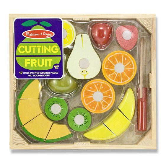 Image of Melissa & Doug wooden cutting fruit set in packaging