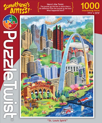 Image of 1000 piece St. Louis Spirit Puzzle Twist puzzle packaging