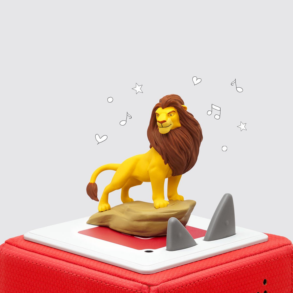 Image of Simba Lion King Tonie figure sitting on Toniebox (sold separately)
