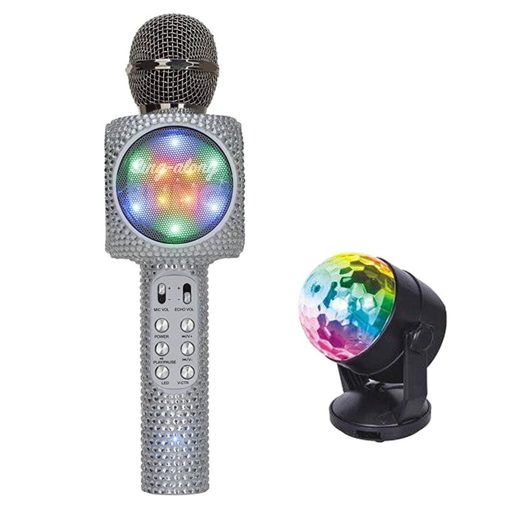 Image of Party 2 Go Silver Bling Mic & Disco Ball