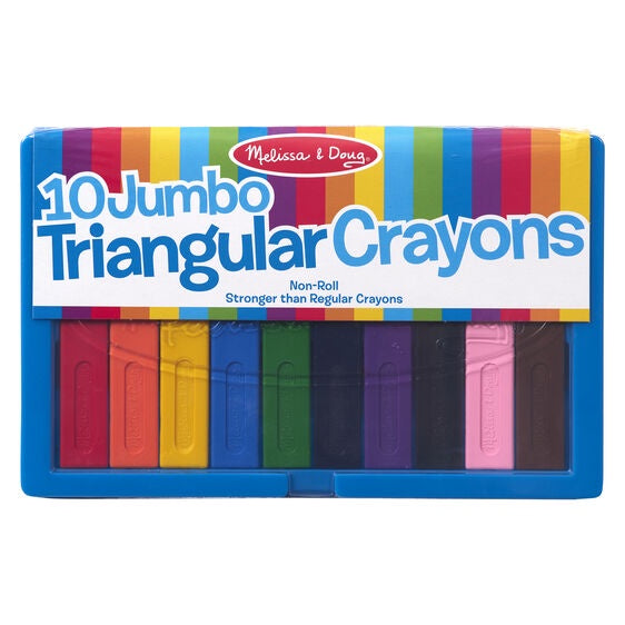 Image of 10 Jumbo Triangular Crayons in packaging